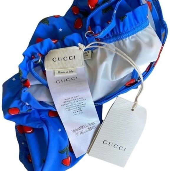 Gucci Baby Girl Cherry Print Swimsuit 6-9 Months - Picture 3 of 5